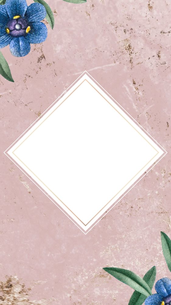 Floral frame iPhone wallpaper, editable pink design