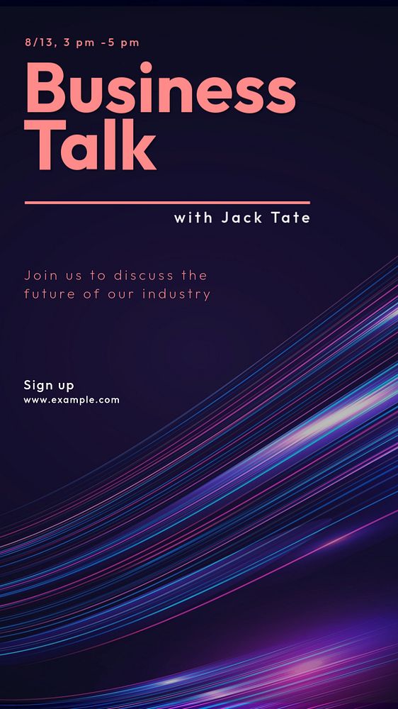 Business talk Facebook story template, editable design