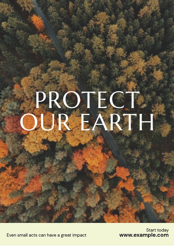 Protect our Earth poster template, editable text & design