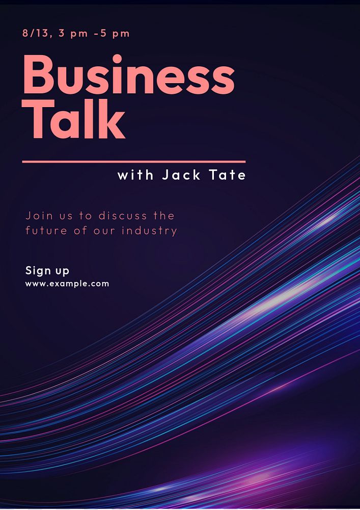 Business talk poster template, editable text & design