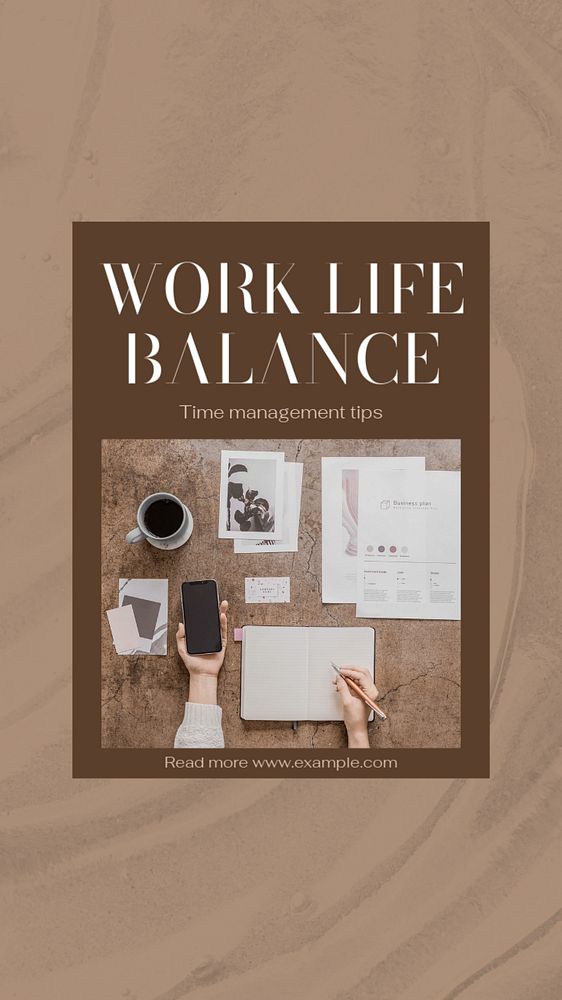 Work life balance Instagram story template, editable text