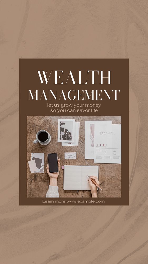 Wealth management Instagram story template, editable text