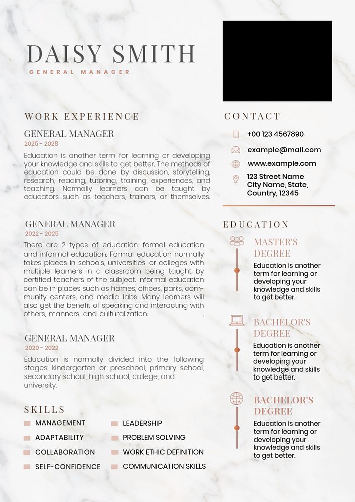 Creative resume editable template for job hunt