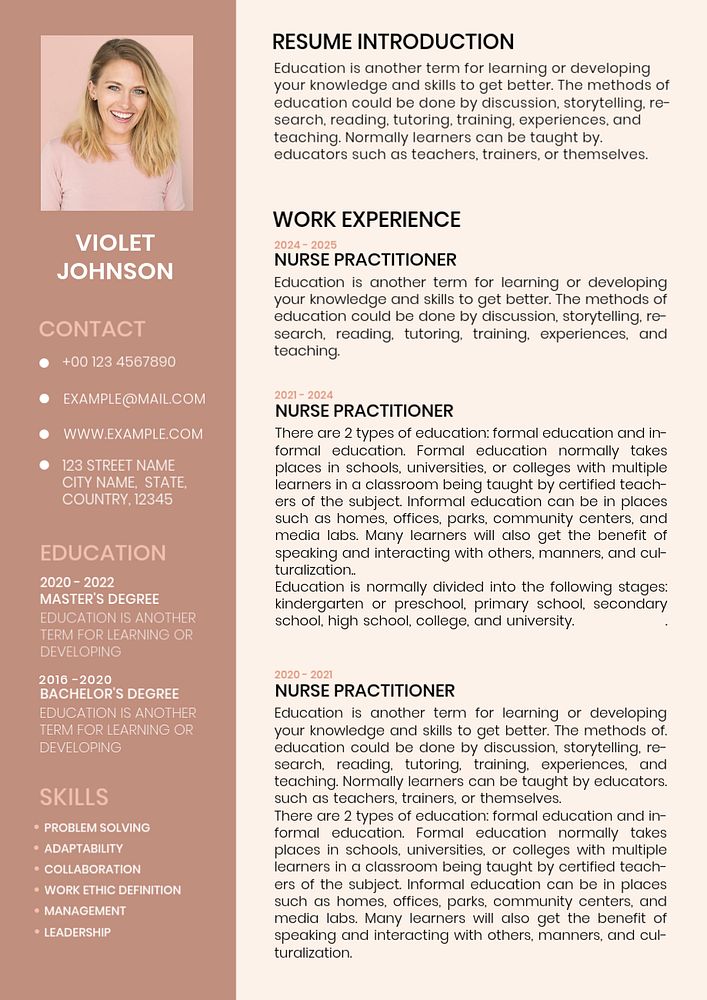 Creative resume editable template for job hunt