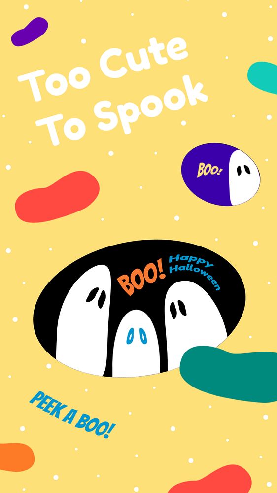 Cute halloween Facebook story template, editable design