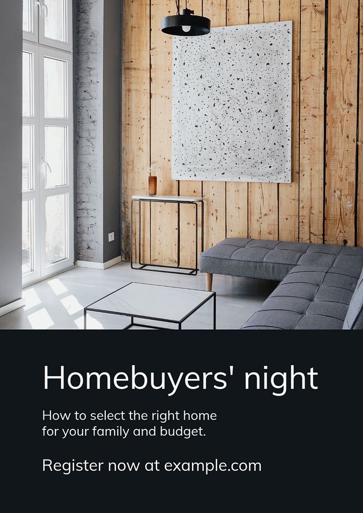 Homebuyer poster template, editable text