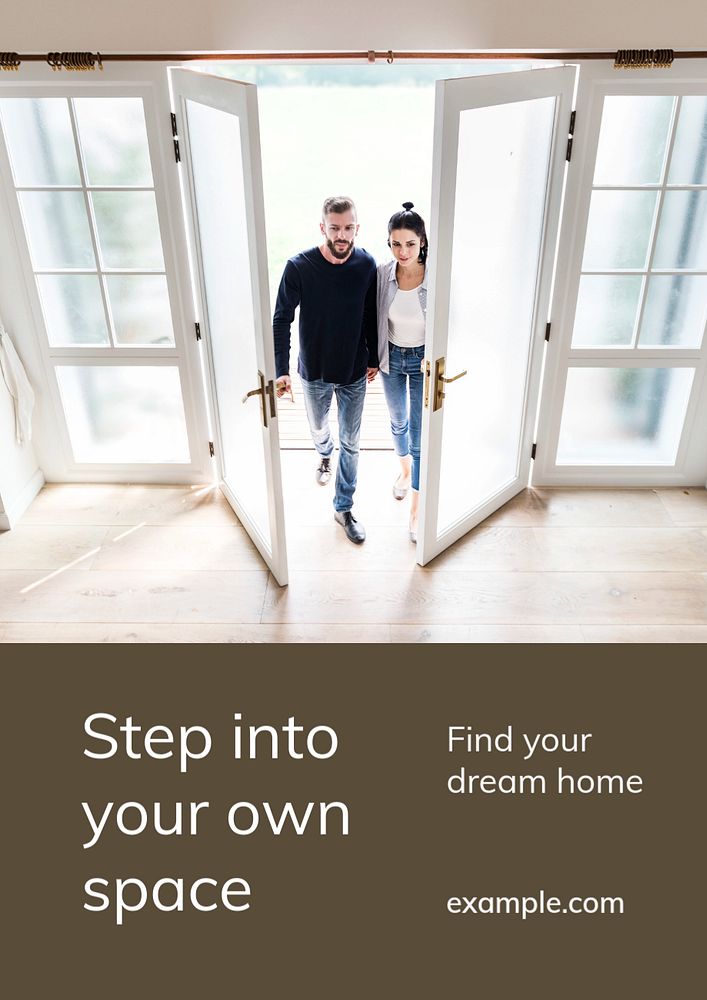 Homebuyer poster template, editable text