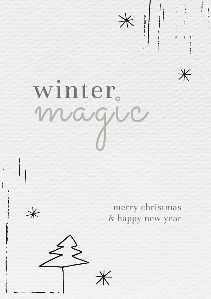 Winter magic  poster template, editable design