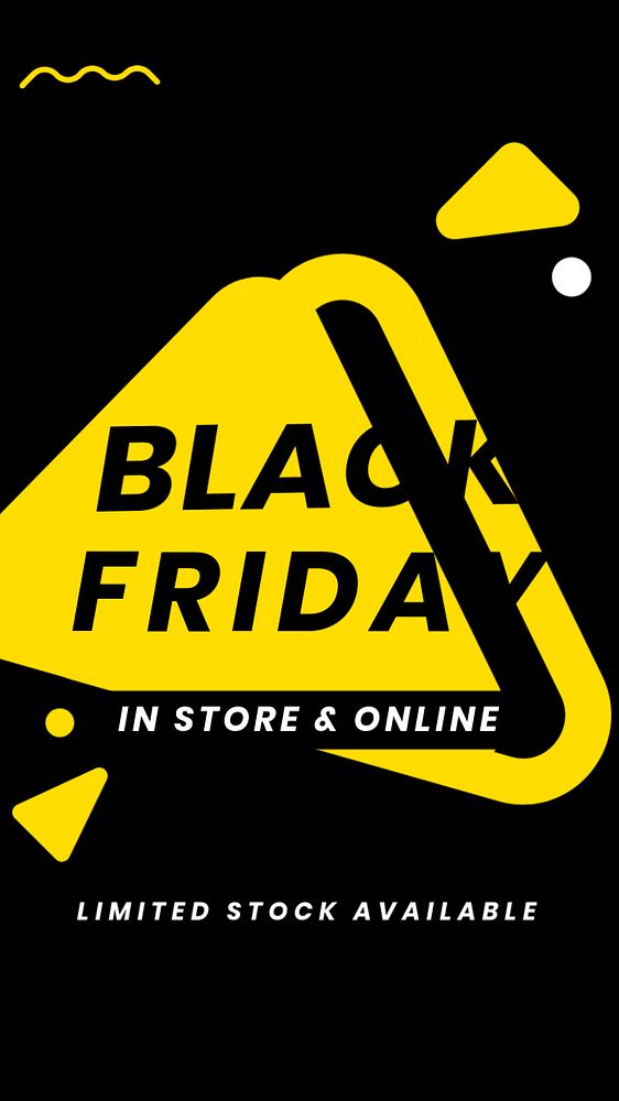 Black Friday instagram story template, yellow funky design, editable text