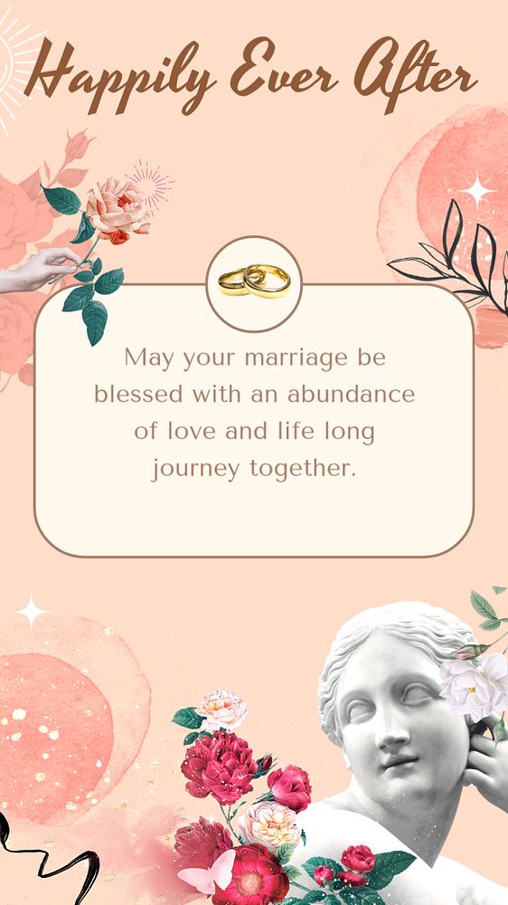 Wedding greeting Instagram story template, vintage aesthetic design