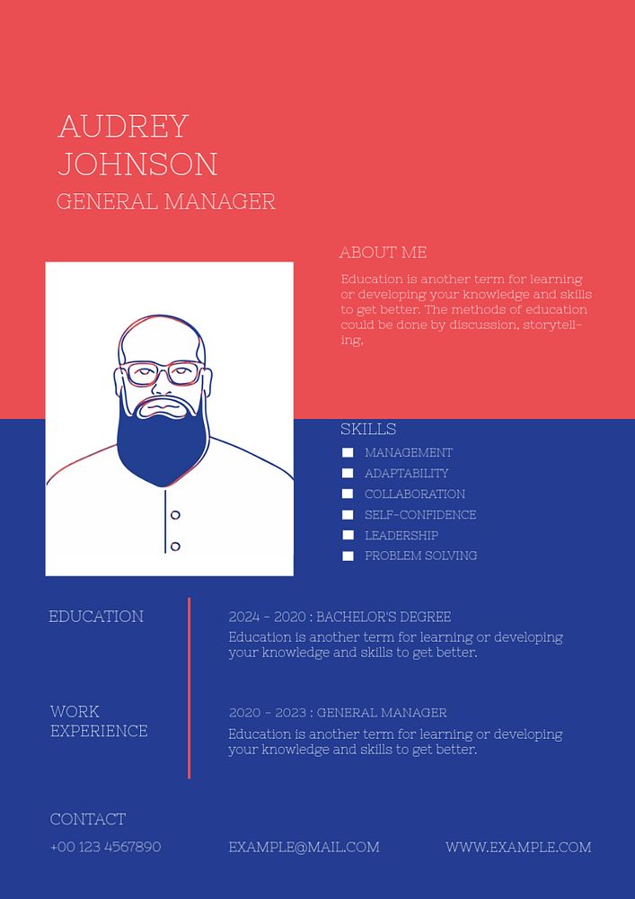 Creative resume editable template for job hunt