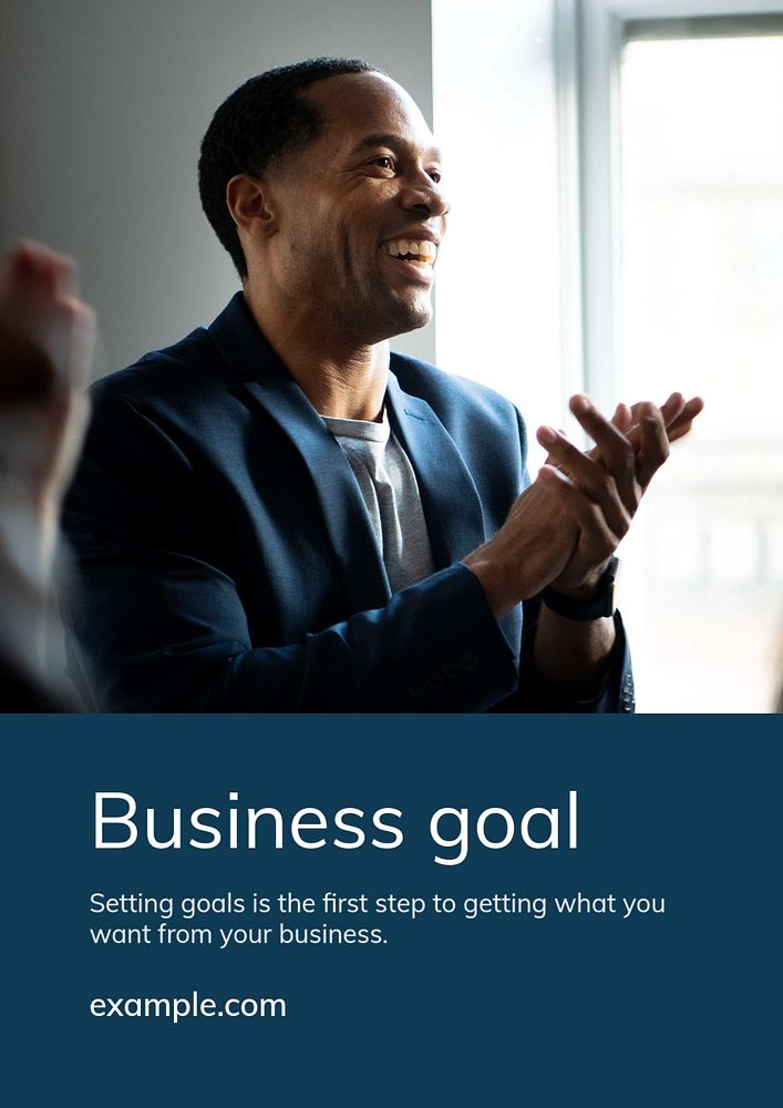 Business goal poster template, editable text