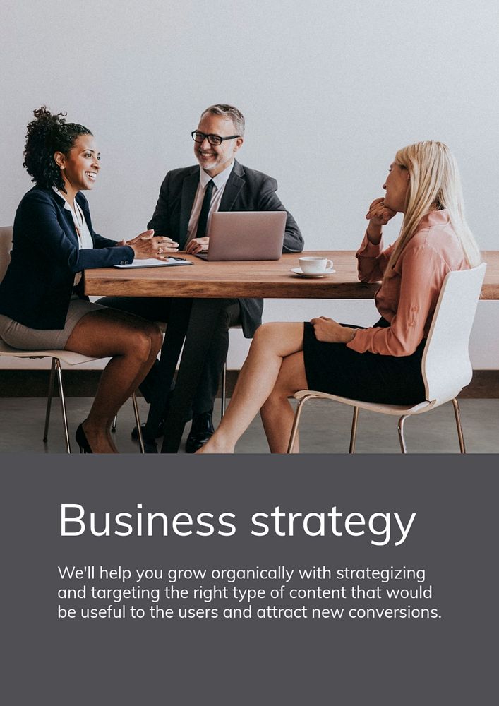 Business strategy poster template, editable text