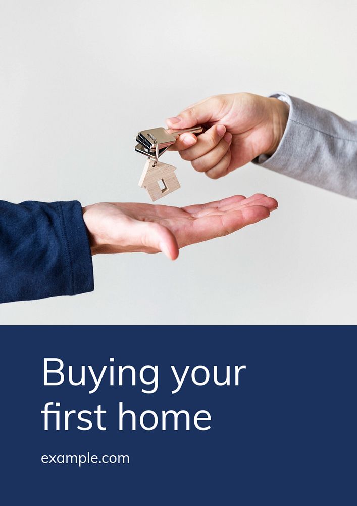 Buying home poster template, editable text