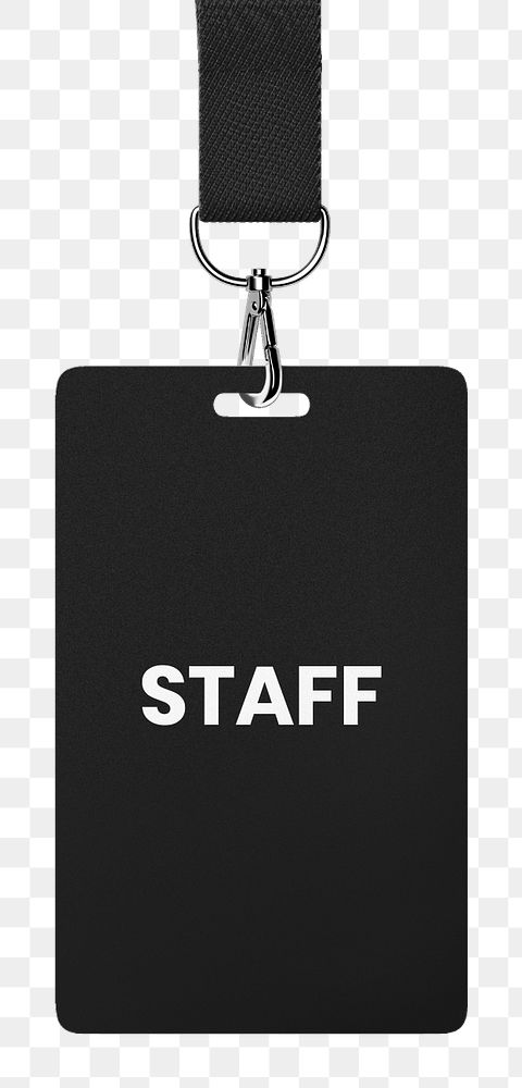 Staff card mockup, black 3D design 