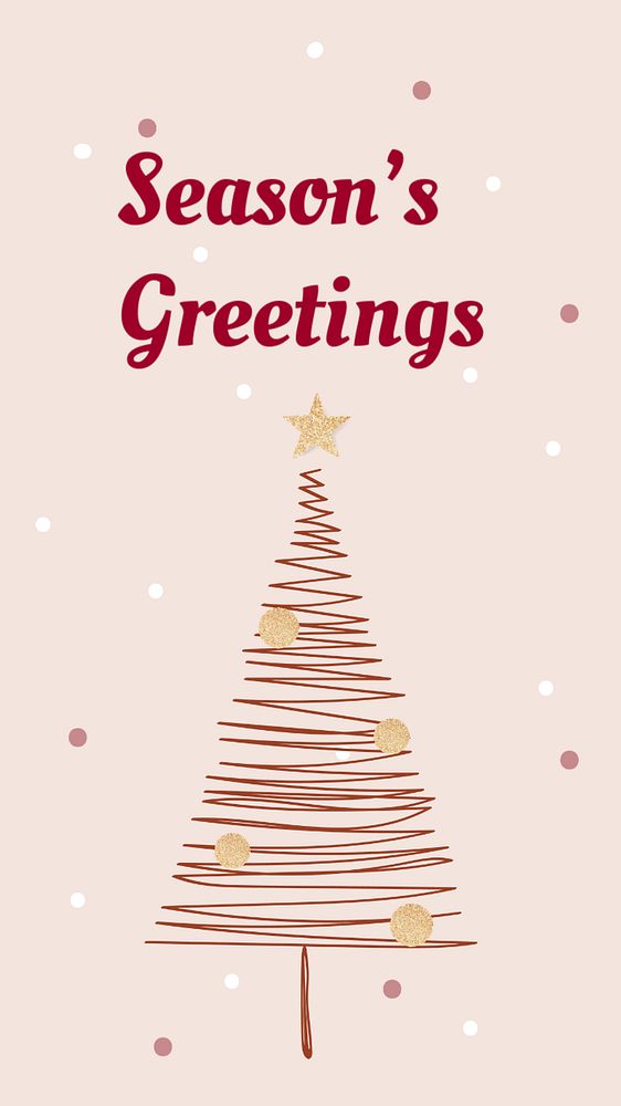 Christmas greetings Instagram story template, cute editable design