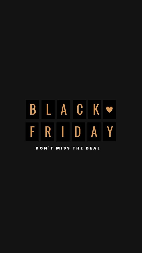 Black Friday instagram story template, gold design, editable text