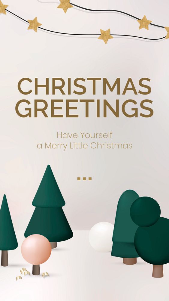 Christmas greetings Pinterest pin template, editable 3D winter design