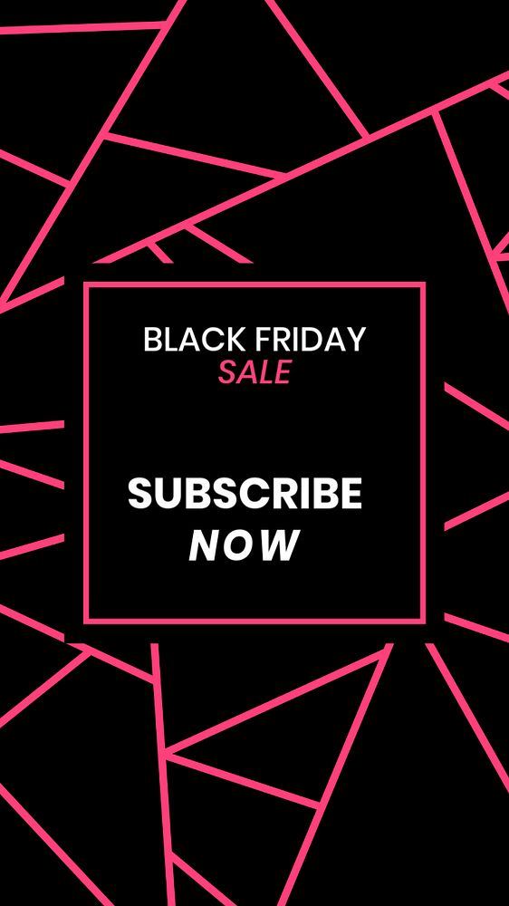 Black Friday instagram story template, pink geometric design, editable text