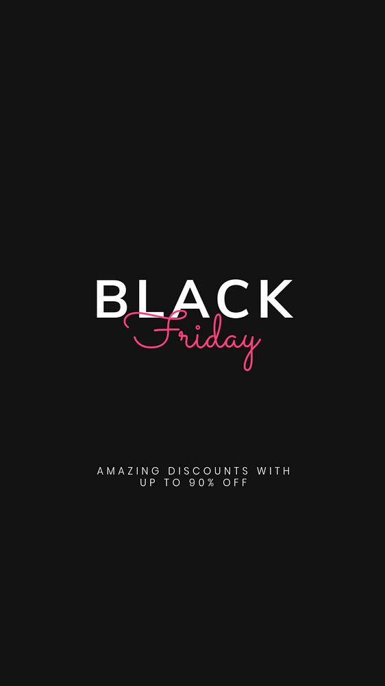 Black Friday instagram story template, pink design, editable text