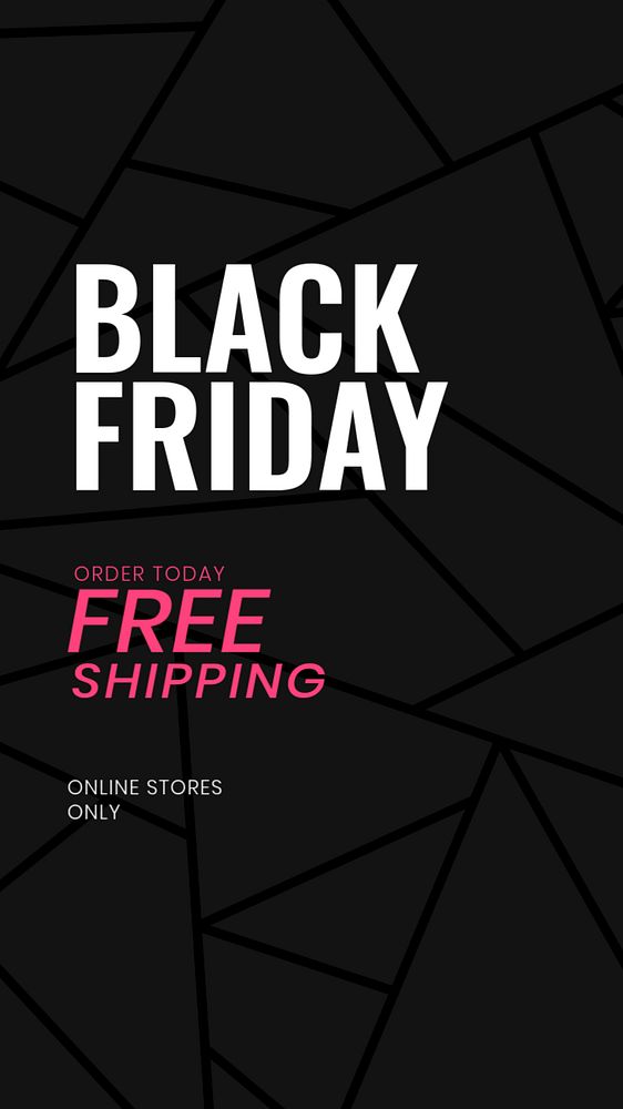 Black Friday instagram story template, pink design, editable text