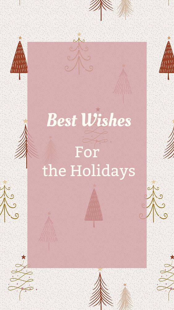 Holiday greetings Facebook story template, cute editable design