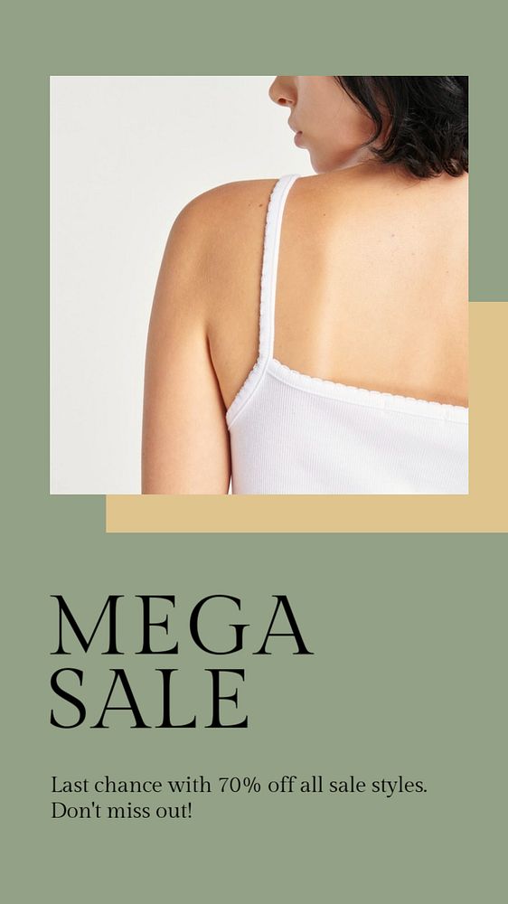 Mega sale Instagram story template, editable design