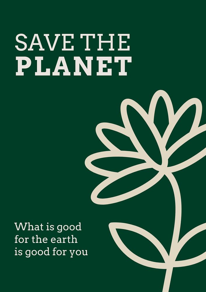 Eco poster template, green editable design