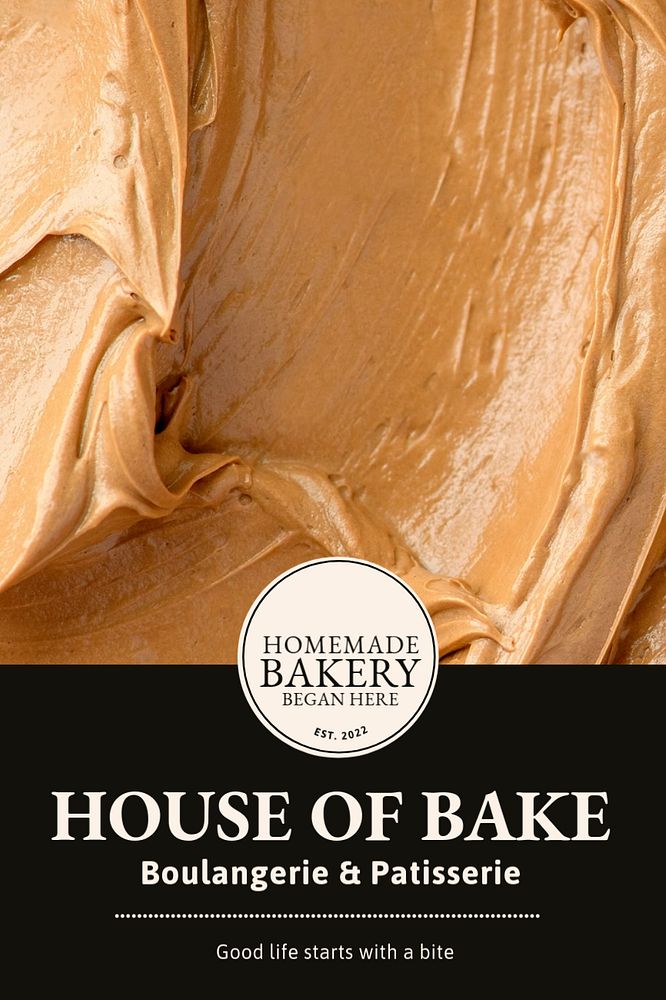 Bakery shop Pinterest pin template, editable design