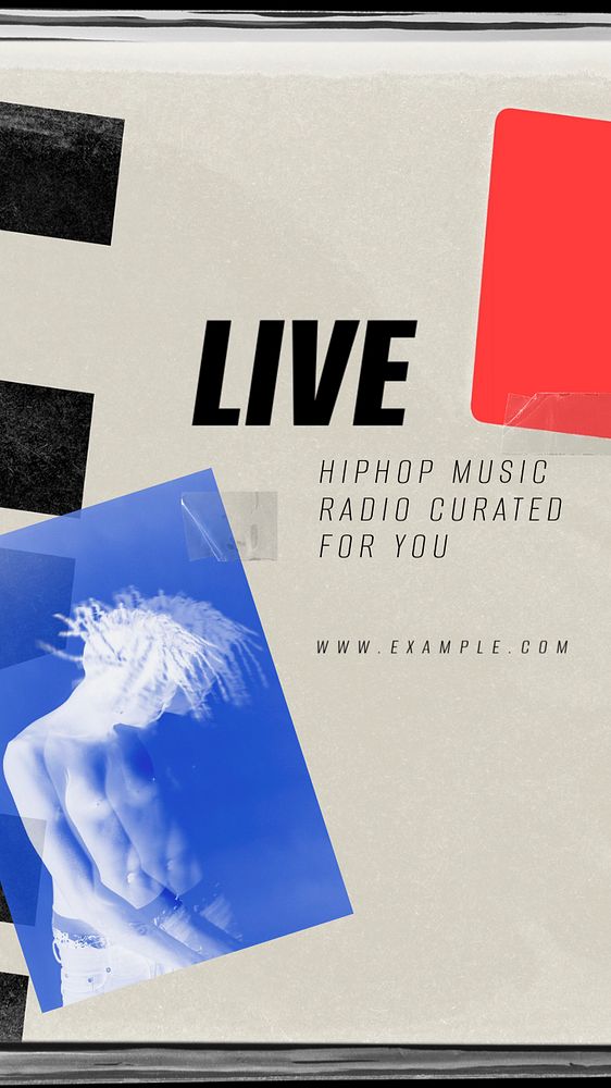 Hiphop music Facebook story template, editable futuristic design