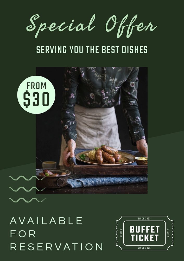 Restaurant business poster template, promotion design