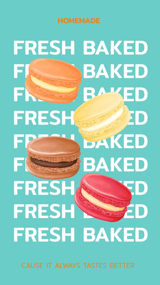 Colorful macaroons phone wallpaper template, dessert background