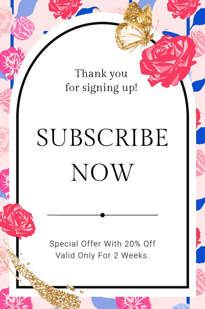 Subscription pinterest pin template, editable text