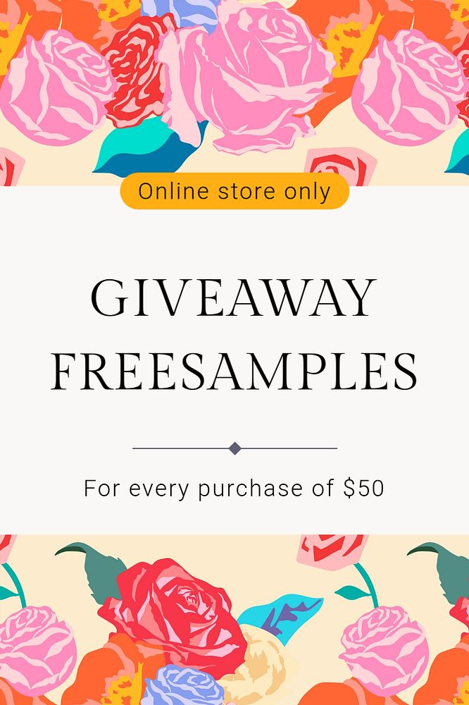 Giveaway pinterest pin template, editable text