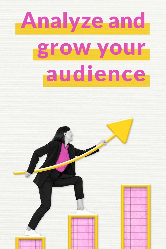 Audience growth pinterest pin template,  editable business design