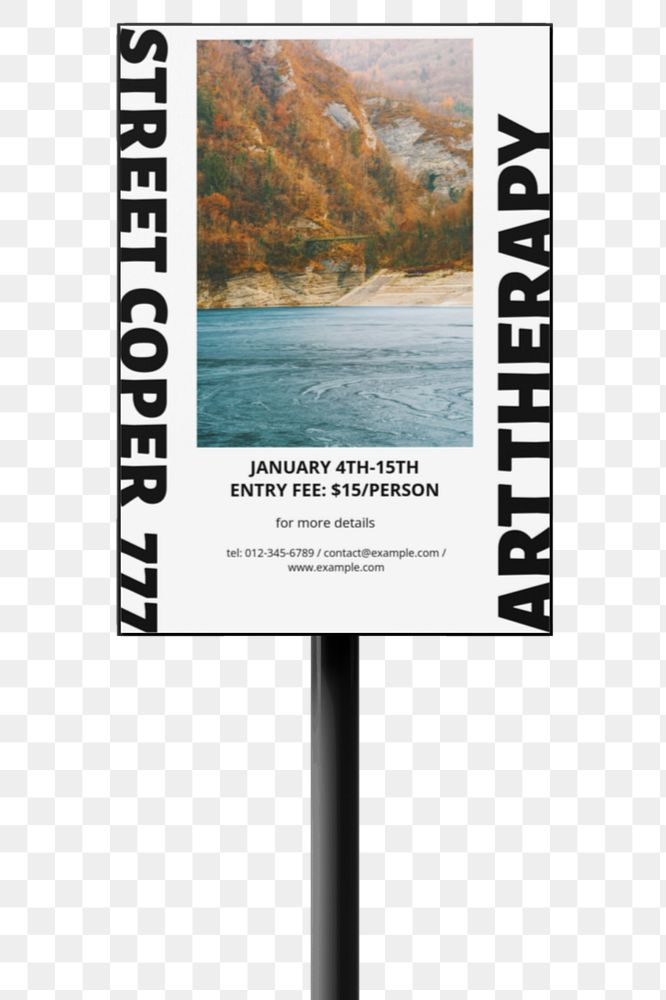 Event ad sign mockup element, 3D realistic design