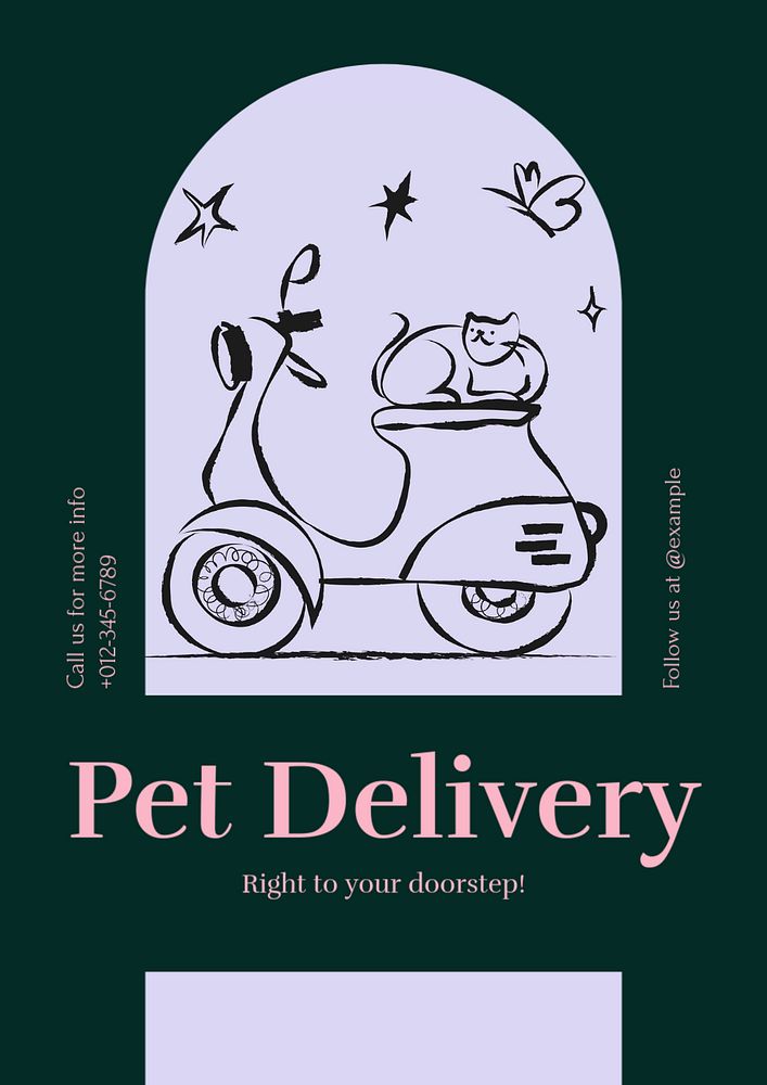 Pet delivery  poster template, editable design