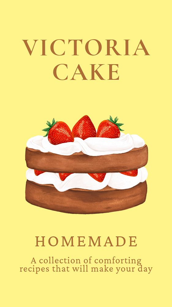 Cake shop Instagram story template, yellow design