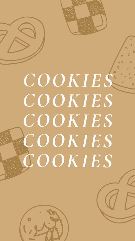 Cookies iPhone wallpaper template, homemade bakery aesthetic background