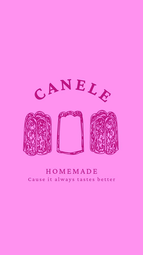 Pink canele Instagram story template, homemade bakery shop