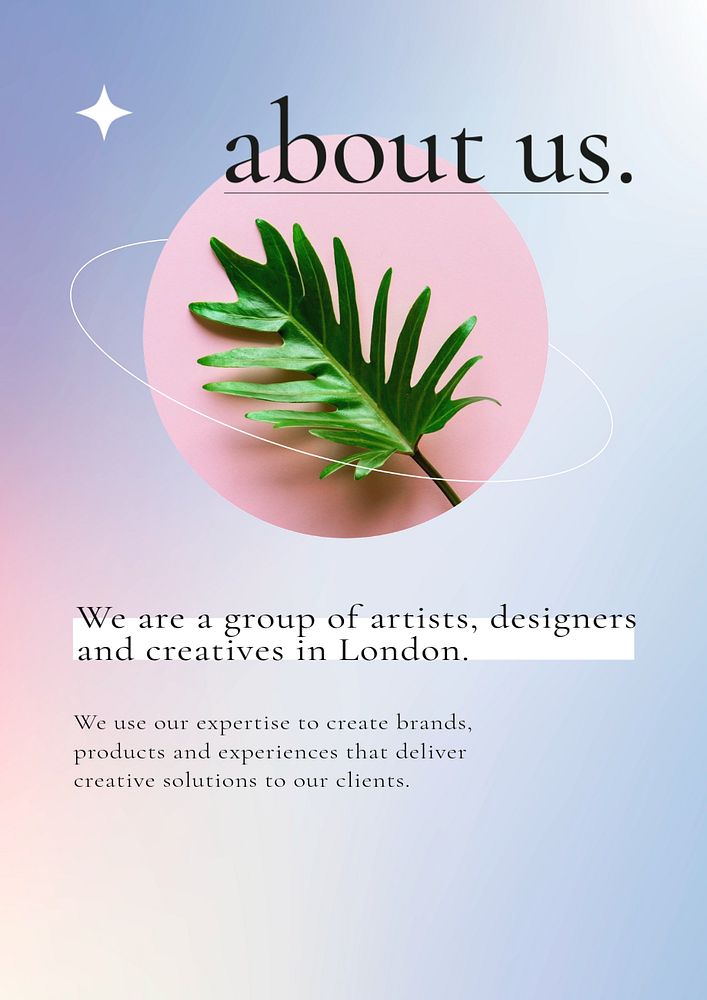 About us poster template, editable text