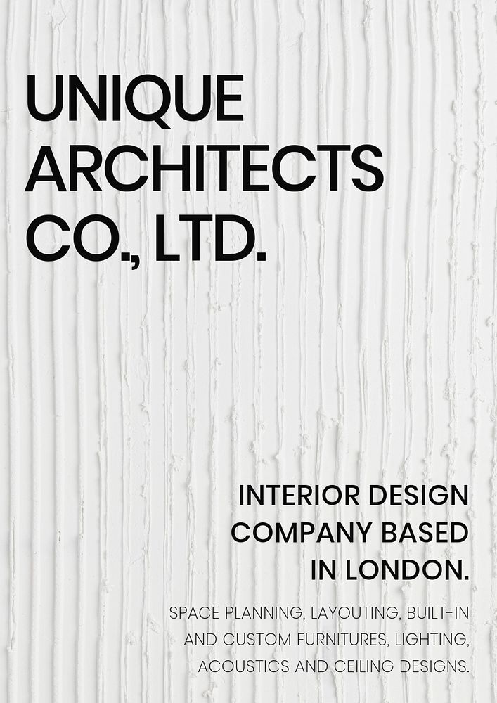 Architect studio poster template, editable text