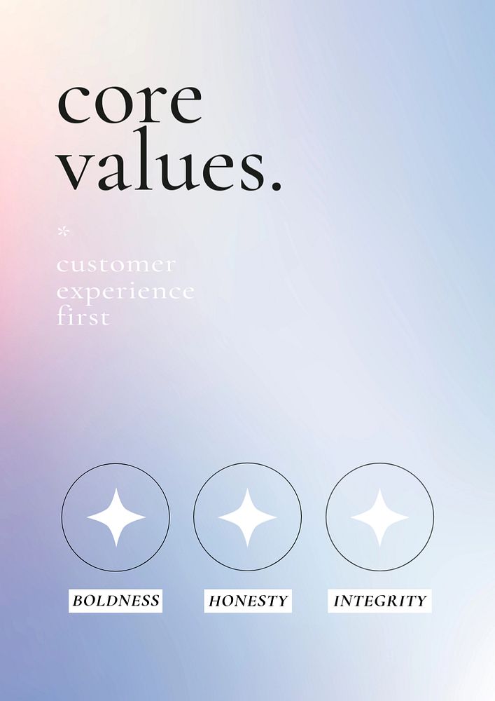 Core values poster template, editable text