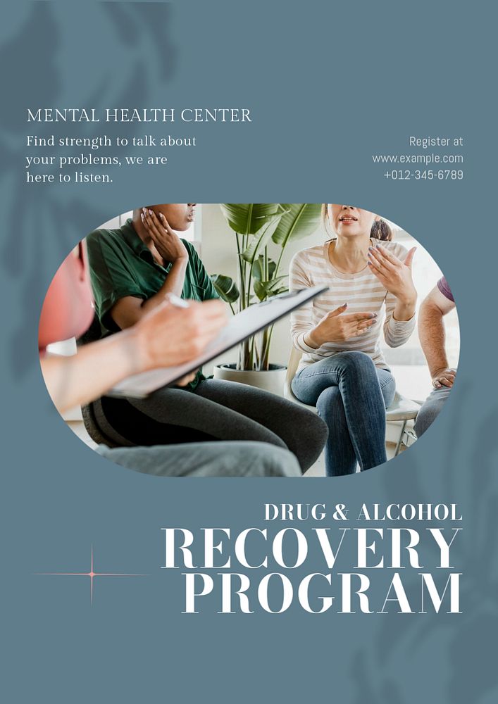 Recovery program  poster template, editable design