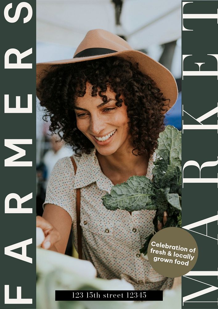 Farmers market  poster template, editable design