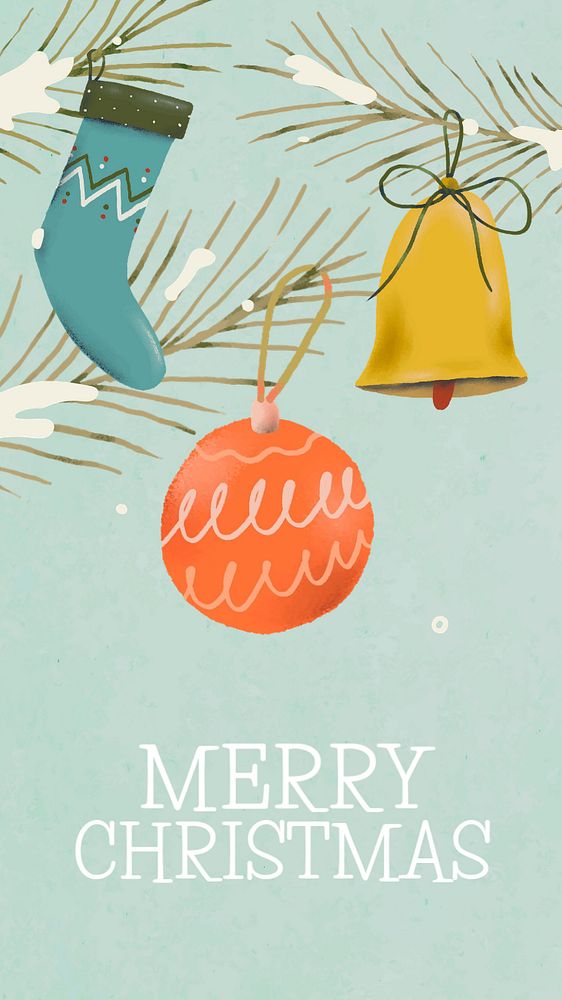 Merry Christmas Facebook story template, festive editable design