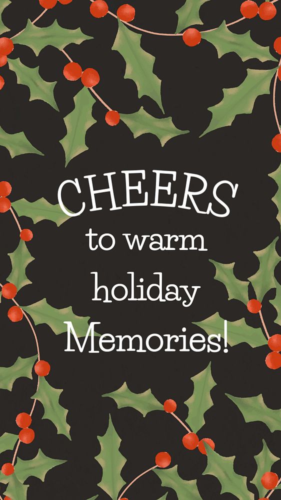 Holidays greetings Facebook story template, festive editable design