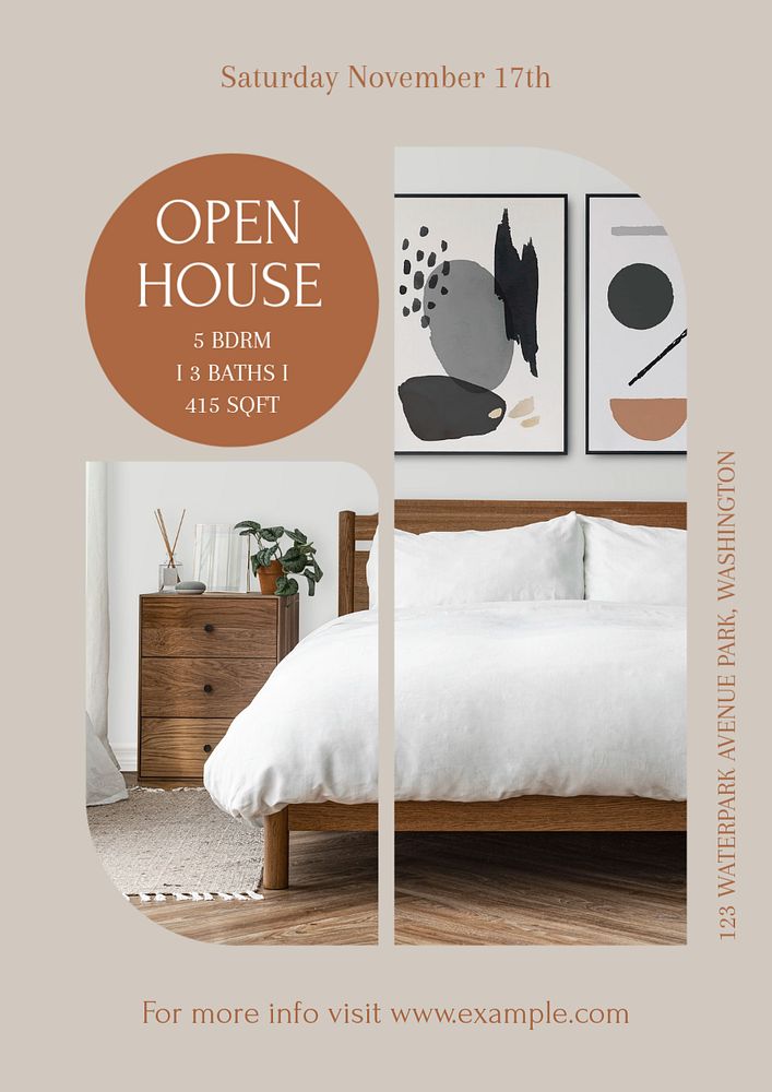 Open house  poster template, editable design