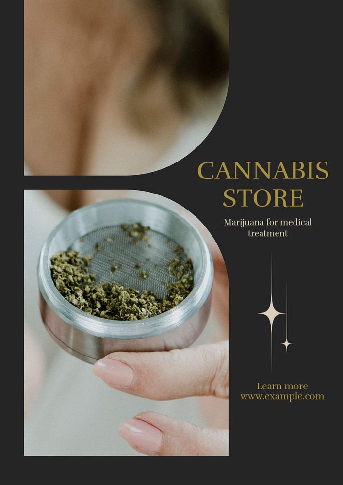 Cannabis store  poster template, editable design