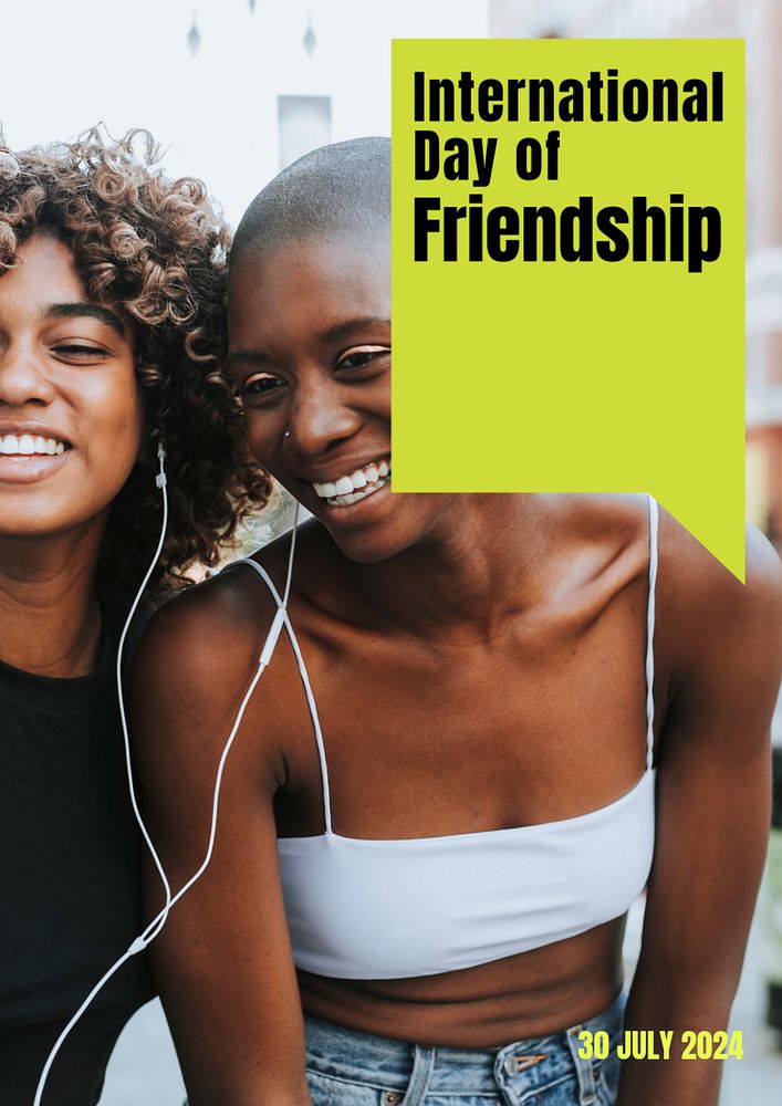 Friendship day, editable poster template